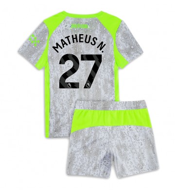 Manchester City Matheus Nunes #27 Terza Maglia Bambino 2025-26 Manica Corta (+ Pantaloni corti)